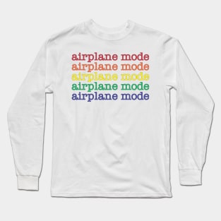 Airplane Mode Rainbow Typography Long Sleeve T-Shirt